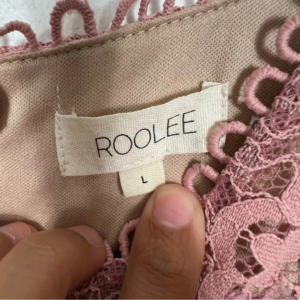 Roolee Lace Midi Dress in Blush Pink - Picture 4 of 8